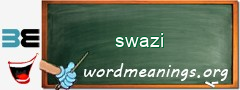 WordMeaning blackboard for swazi